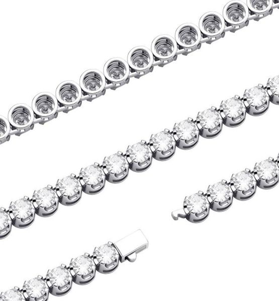 

chains vinregem hip hop rock 925 sterling silver 6mm created moissanite gemstone tennis chain necklace bracelets fine jewelry whol8044477