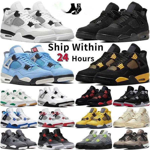 

shoes 4s basketball for men women jumpman 4 sneaker mens trainers military black cat thunder white oreo cool grey university blue pine green