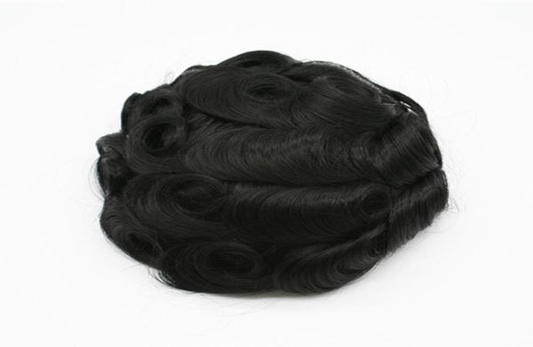 

full skin base human remy hair prosthesis men hairpiece toupee5050838, Black