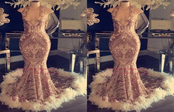 

gold sleeveless prom evening dresses 2019 sequins mermaid appliqued feather party gown pageant dress plus size custom bc10487255753, Black