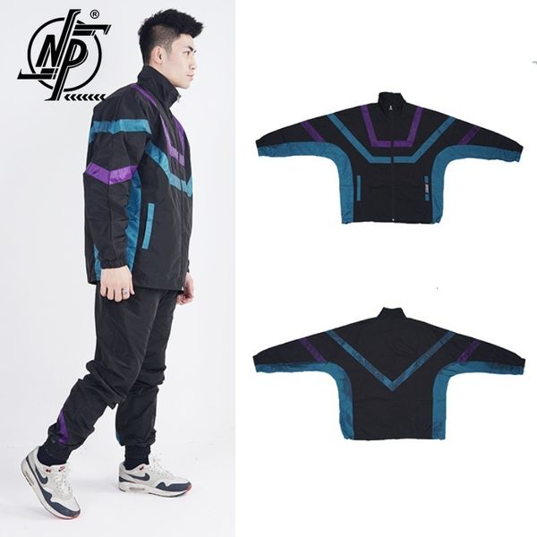 

mens jackets patchwork sports jacket men oversized y2k zip up retro windbreaker korean streetwear stand collar lightweight 230726, Black;brown