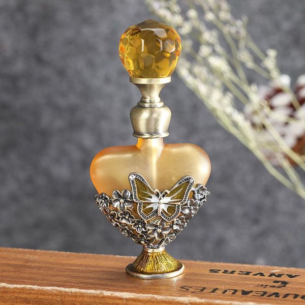 

fashion portable perfume bottles 5ml glass enamel butterfly essential oil bottles middle east style refillable empty perfume bottle