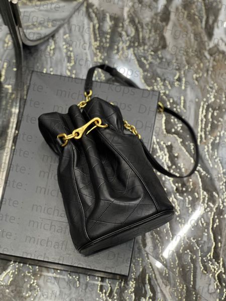 

mirror bucket bag with genuine leather 1:1 women shoulder bag with elastic opening maillon luxury brand bag