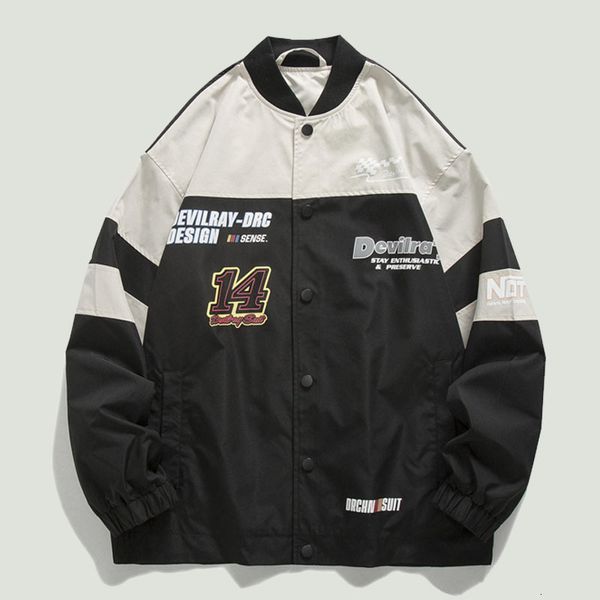 

mens jackets streetwear motorcycle baseball harajuku letter print patchwork varsity coats hip hop casual loose jacket 230725, Black;brown