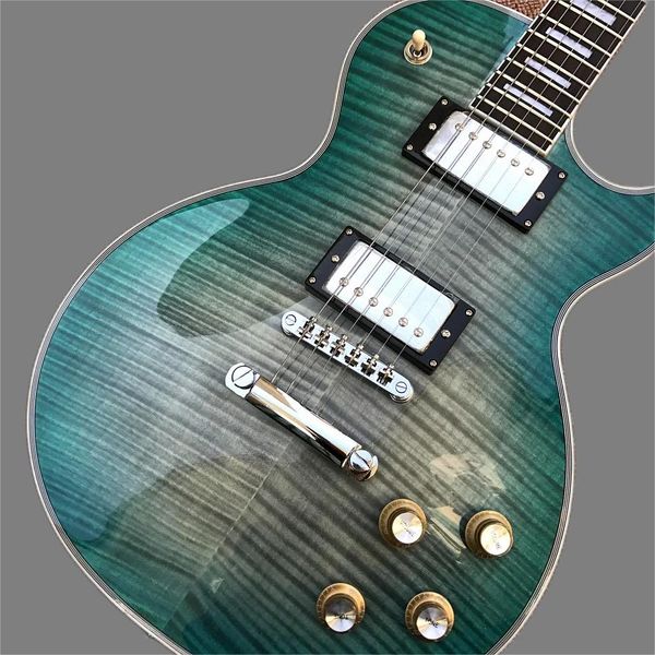 

custom shop, lp custom electric guitars, branded hardware, flame maple 22frets guitar ing
