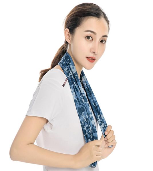 

magic scarves sports towel fitness quickdrying ice cold handkerchief camouflage scarf summer heat stroke prevention cooling artif9467572, Blue;black