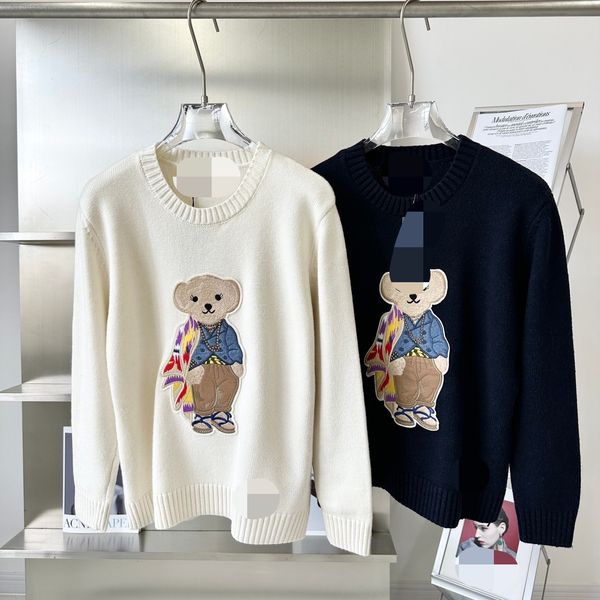 

723 2023 autumn runway pullover brand same style pullover sweater long sleeve black white.crew neck fashion clothes womens qian688, White;black