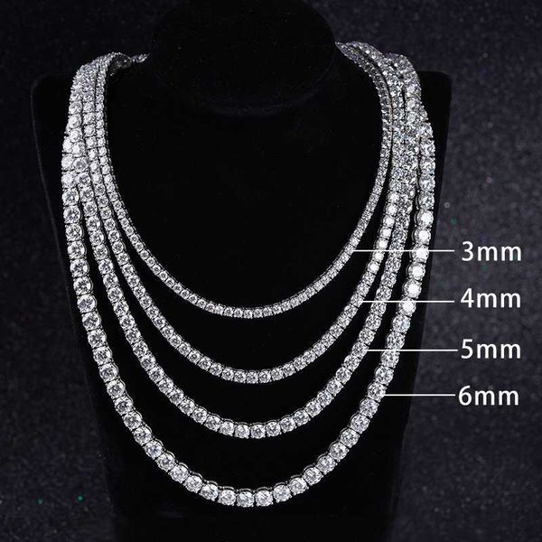 

starsgem 9k 10k 14k gold necklace tennis chain necklace round shape moissanite fashion jewelry necklaces, Silver