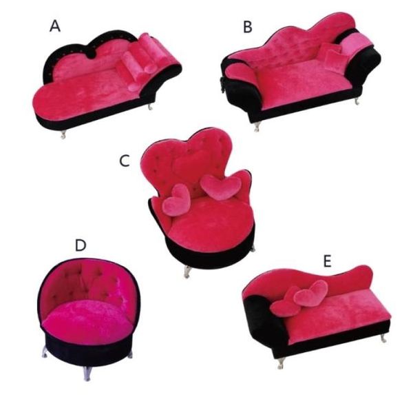 

16 dollhouse fancy couch rose pink jewelry storage organizer flip can open compartments armchair sofa box gift8708864, Pink;blue