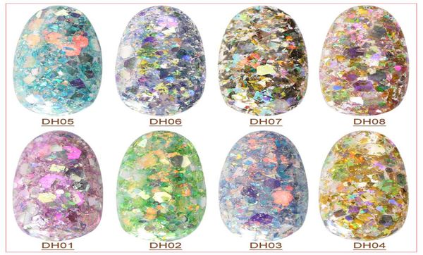 

11 color 1g box holographic nail glitter mix star round heart flakes mermaid mirror irregular paillette diy sequins nail art deco6490358, Silver;gold