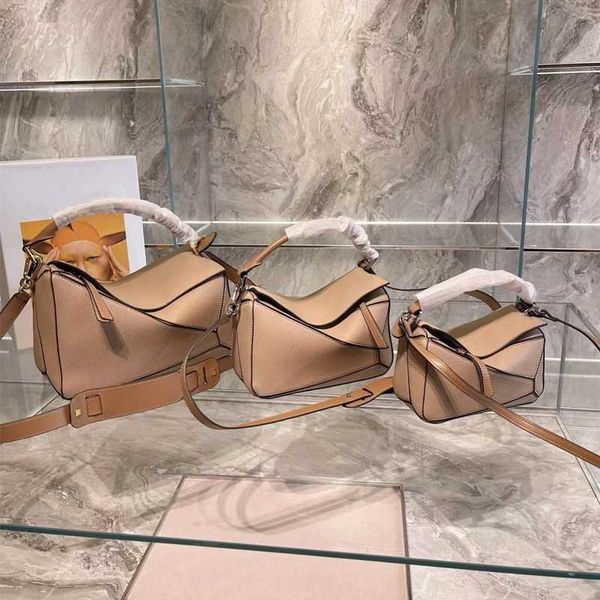 

puzzle designers bags loewesy women's summer small genuine leather geometric bag handheld spliced commuter women's bag crossbody s