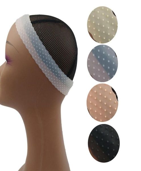 

transparent silicone headbands non slips dropshaped elastic band lace wig hair bands for wigs sports yoga1220140, Black;brown