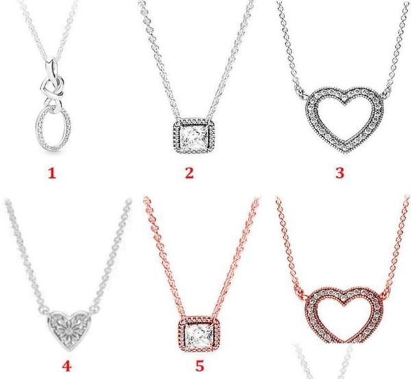 

chains 925 sterling sier chains heart interwoven necklace eternal love clavicle chain girlfriend fit beads women fashion dro dhez36322491, Silver