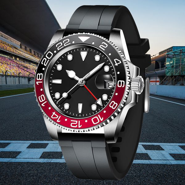 

aaa watch coke gmt watches ceramic bezel mens watches automatic mechanical 2813 904l rubber strap luminous sapphire waterproof batman fashio, Slivery;brown