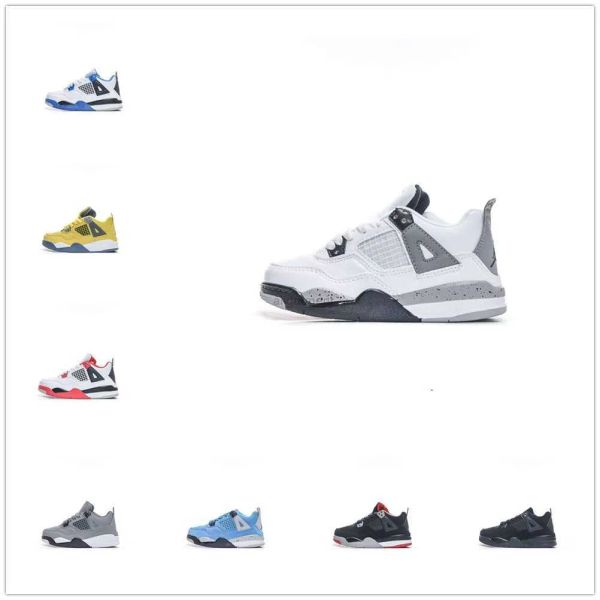 

kids shoes 4 basketball 4s designer sneakers boys military black cat trainers baby kid shoe fire red thunder boys girls children youth toddl