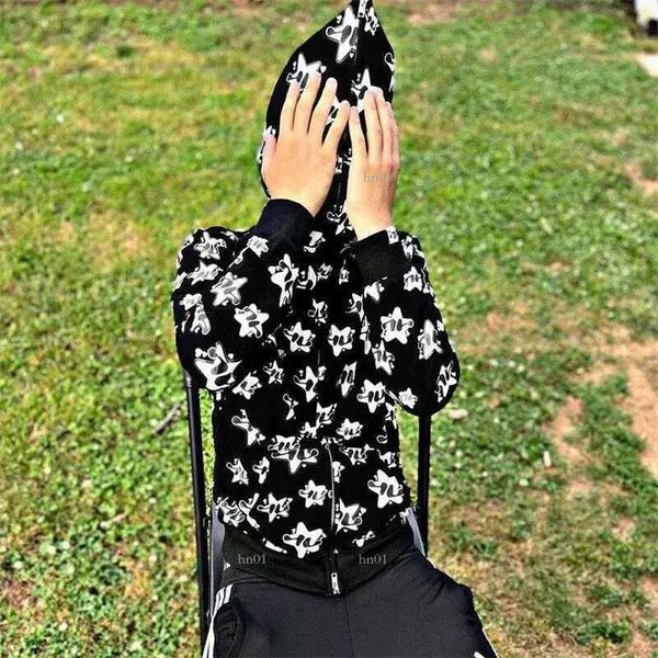 

men's hoodies sweatshirts full zip men y2k clothes fashion goth star graphics long sleeve hoodies sweatshirt oversized emo g221008 09, Black