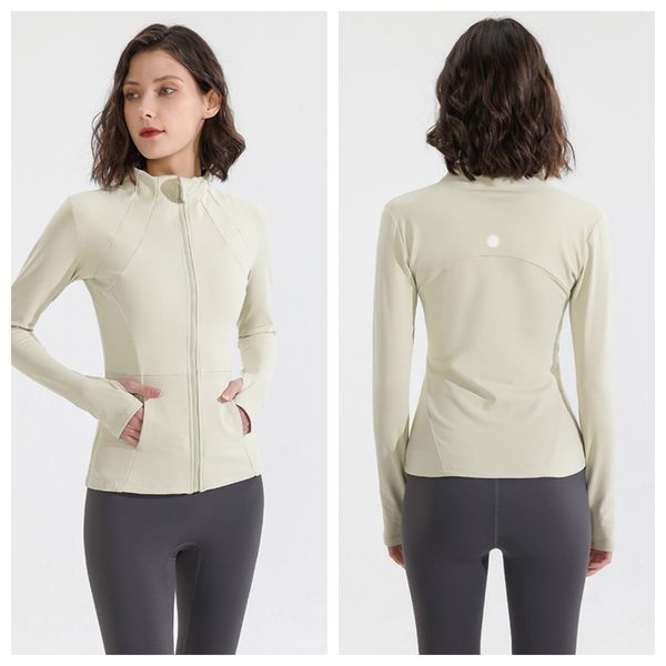 

2023 autumn winter new zipper jacket quick-drying yoga clothes long-sleeve thumb hole training running jacket women slim fitness coat, White;red
