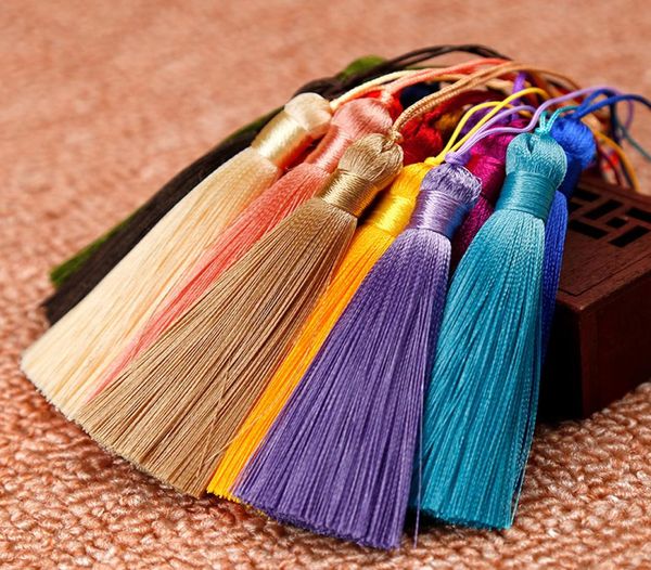 

whole 15pcs mix color handmade silk diy tassels jewelry satin bohemian tassel supplies large thick silk tassel jewelry supplie4463886, Blue;slivery