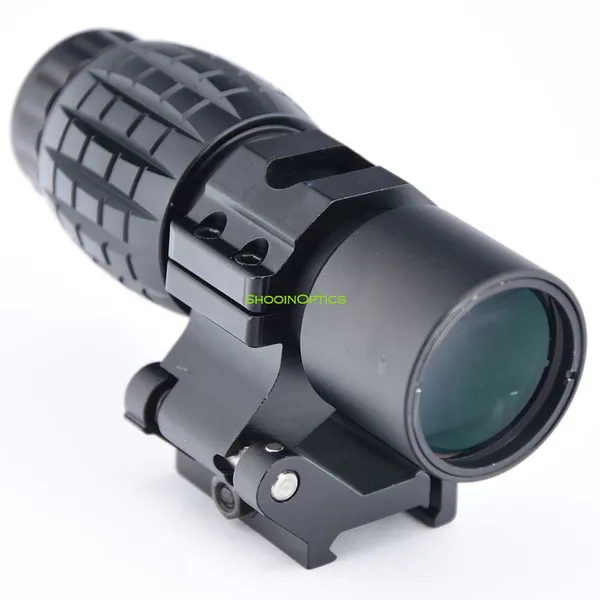 

tactical 3x scope magnifier optics rifle scope quick release 20mm picatinny weaver mount base red dot sight hunting shooting airsoft riflesc