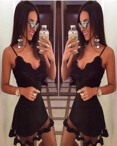 

sleeveless halter mini female dress party dresses korean dress women bodycon lace dreses vestido vestidos de festa7204590, Black;gray
