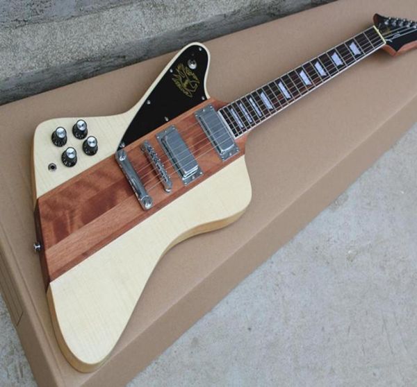 

lefthand neckthrubody fbird electric guitar with tiger pattern matte maple surfaceblack pickguardoffer customized7727557