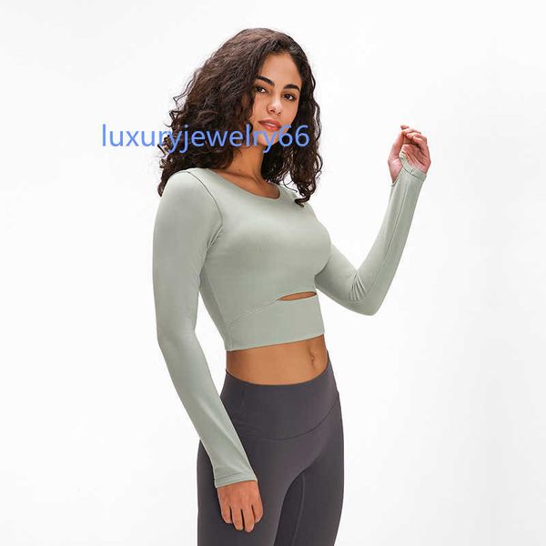 

women's tracksuits yoga outfits luyogasports lu-01 yoga sports bra women gym fitness clothes long-sleeved t-shirt padded half length ru, Gray