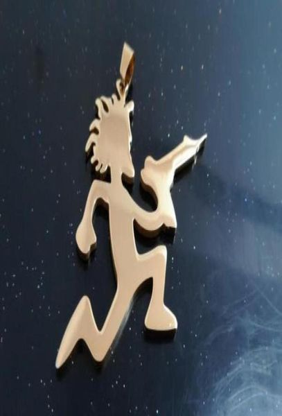 

18k gold large stainess steel psychopathic charm icp hatchet man girl pendant juggalo christma gift3519776, Silver