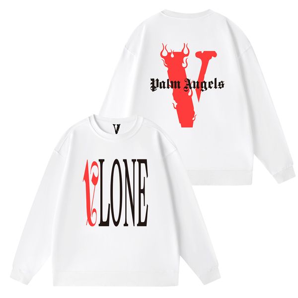 

new men's and women's vlone fashion dynamic street print sweater sweater sweater lover pullover men's fashion men's bask, Black