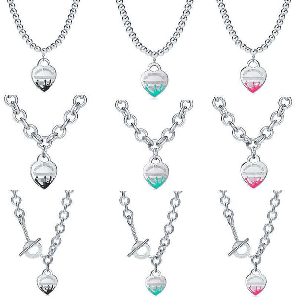 

original tiffay 925 sterling silver water flower love letter necklace small star same style collar chain jewelry, Golden;silver
