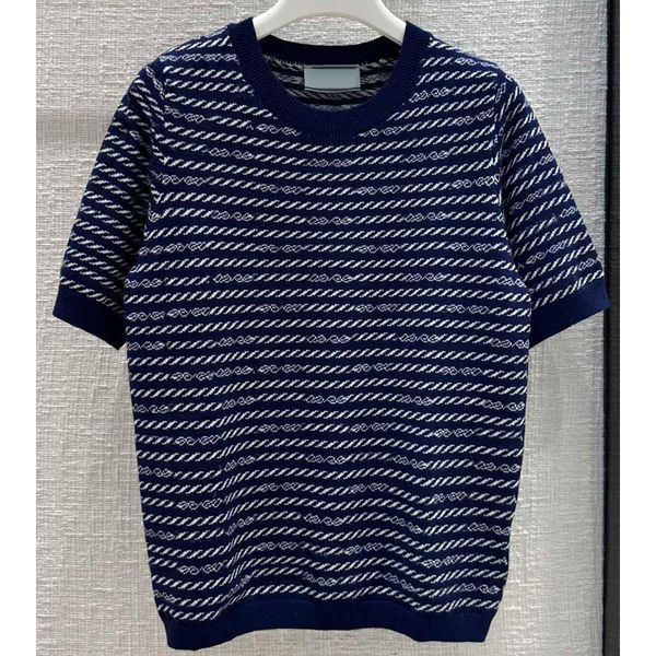 

7.26 fashion striped letter 100% wool knitted women's & tees, White