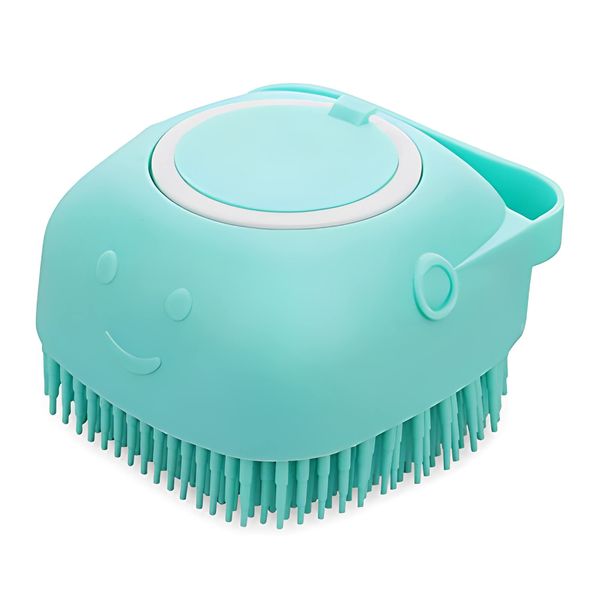 

dog cat bath brush comb silicone rubber pet massage brush hair fur grooming cleaning brush soft shampoo dispenser for short long haired dogs