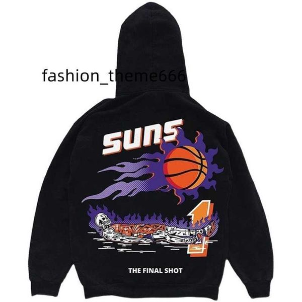 

warren high street suns basketball warm hooded hoodies lotas mens womens fashion streetwear pullover sweatshirts loose hoodies clothing, Black
