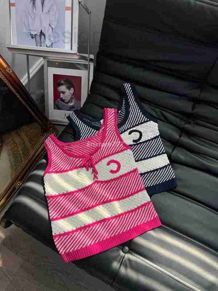 

women's t-shirt designer knits vest tee crop with letter pattern hollow out shirts high end brand elasticity stretch sleeveless pullov, White