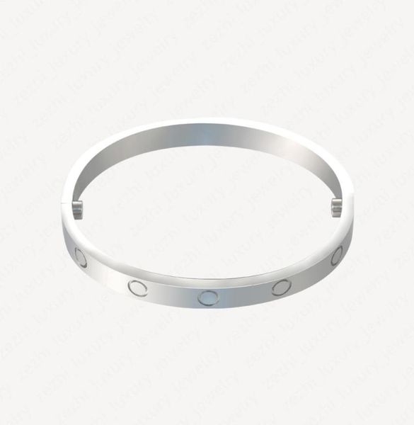 

men 18k white gold plated bracelet screw bangle womens man love bangles wedding lovers party gift stainless steel accessories with6614755, Golden;silver