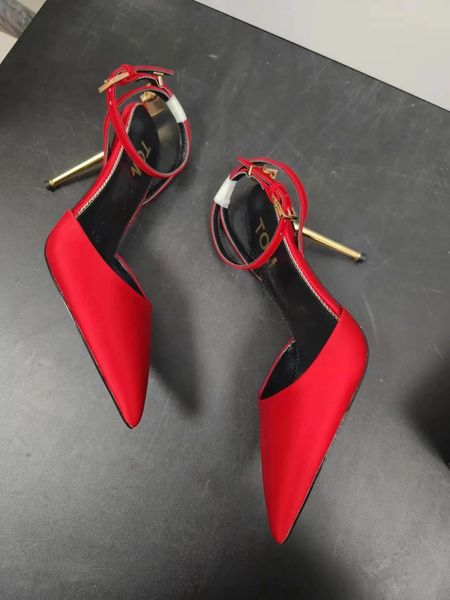 

designer sandal high heels party wedding shoes sandals pumps 100mm leather pump luxury brands red patent pointed toe thin heeled, Black
