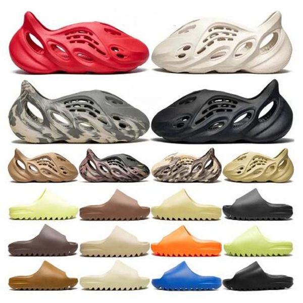 

eur46 slippers mens slides sandals foam runner vermilion ararat mineral blue moon gray onyx bone ochre pure fashion men women mules slipper, Black