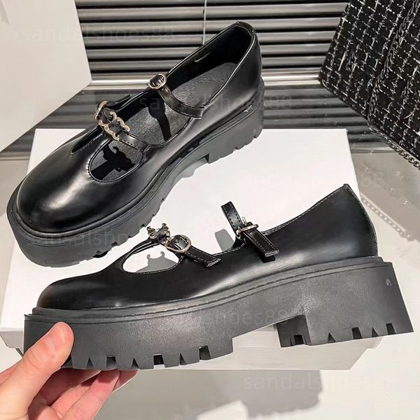 

loafers platform heels dress shoes designer womens chunky bulky babies triomphe polished leather slip on mules casual shoe black flatform ba