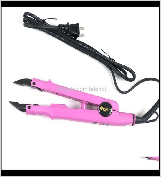 

other extensions 1pc pink color loof heat fusion connector adjustable temperature flat u tip hair extension iron keratin bonding t7772281, Black;brown
