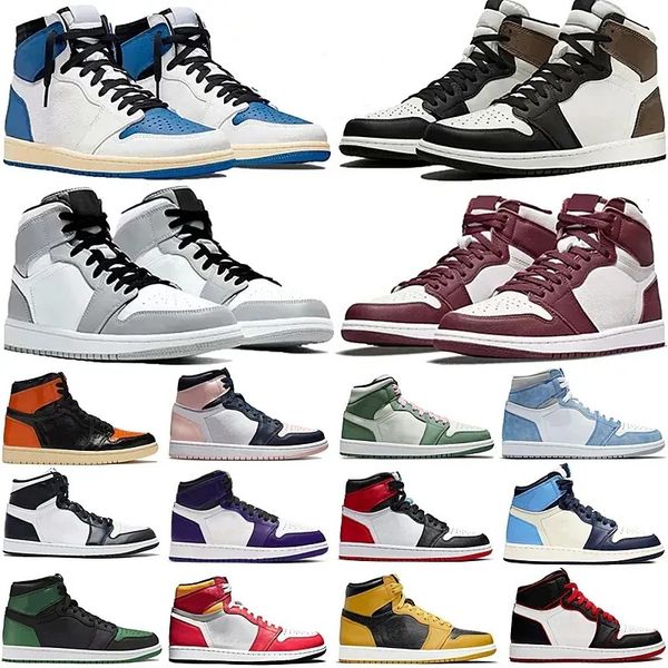 

university blue basketball shoes high dark mocha electro orange unc light smoke grey hyper chicago bred royal toe men women running sneakers, Black