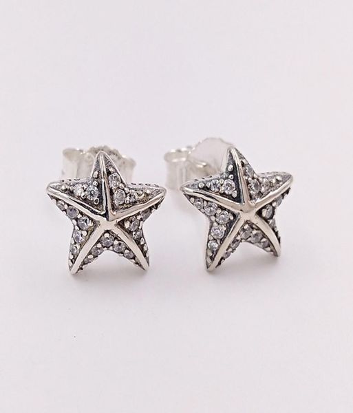 

studs tropical starfish stud earrings authentic 925 sterling silver fits european style studs jewelry andy jewel 290748cz4234512, Golden;silver