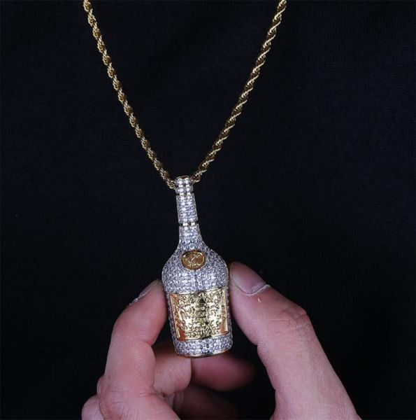 

pendant necklace luxury bling zircon designer necklace trendy fashion men women 18k gold plated half bottle hip hop necklaces jewe7099399, Silver