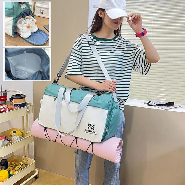 

outdoor bags women's gym bag female swimming shoe pocket large yoga mat weekender travel handbag men training and exercise bolsas for