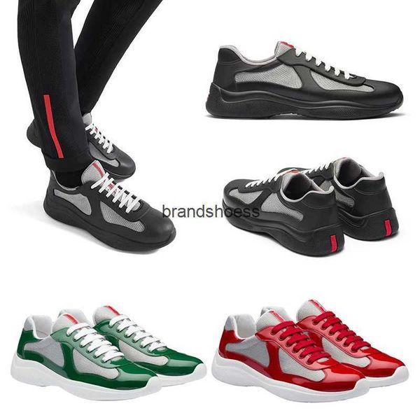

america's cup xl leather sneakers colors leather casual prad running shoes patent leather flat sneakers trainers men black mesh lace-up