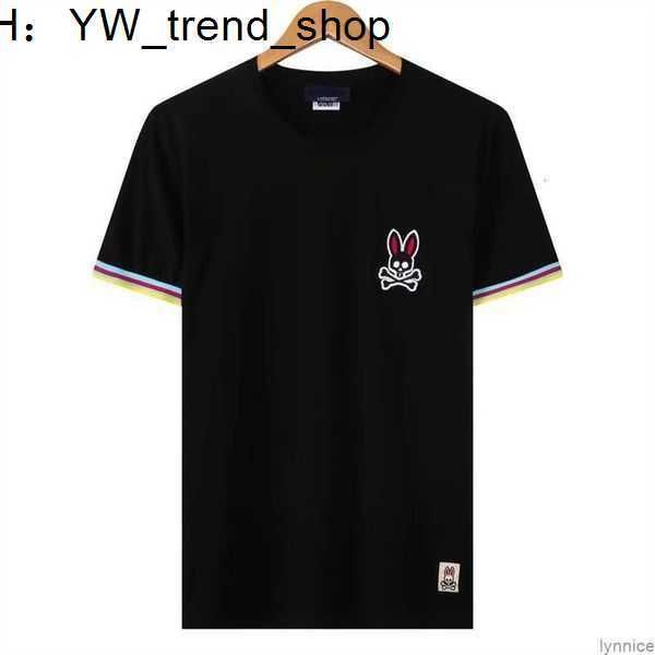 

psychos bunnys polos shirts designer mens tees summer trend fashion luxury brand sports casual loose classic skull rabbit print short sleev, White;black