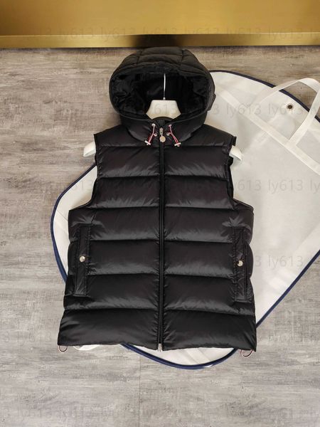

monclairs hooded vest down puffer jacket fashion slim hoodeds warm white duck downs undershirt designer jackets monclears cardigan down tank, Black;white