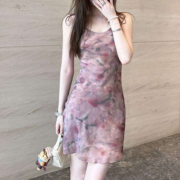 

yly summer dry rose color jardin dress slim slimming floral for women, Black;gray