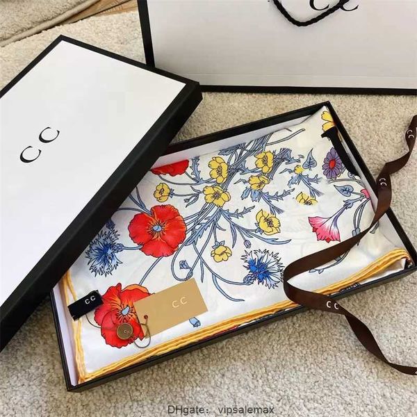 

woman designer silk scarf luxury flower letter print scarves summer headband fashion squares shawl ladies beach neck scarfs tote bag ribbon, Blue;gray