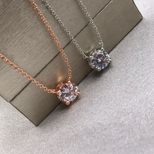 

famous brand gem necklace classic designer jewelry necklacefor women rose gold and white gold pendant 316l titanium steel luxury brand chain, Golden;silver