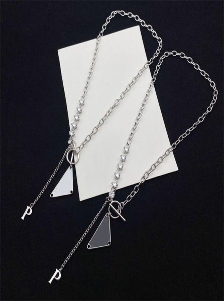 

designer ladies fashion necklace triangle pendant necklace party wedding couple gift jewelry with box2239234, Silver