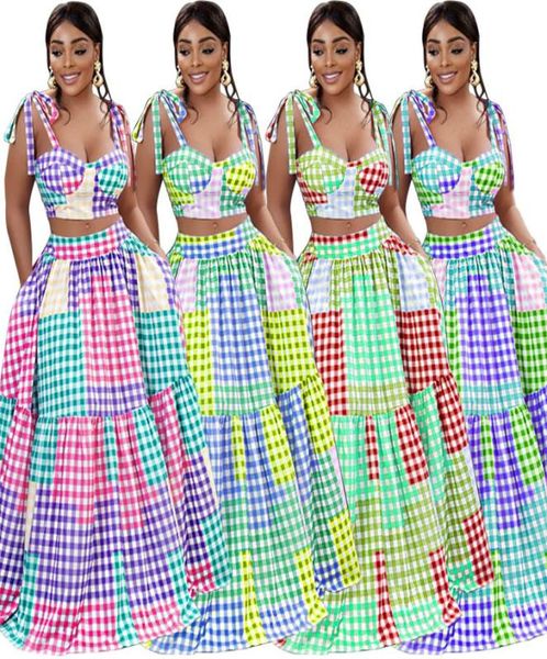 

women039s 2022 summer vest wrap hip skirt dress twopiece set6736190, Black;gray